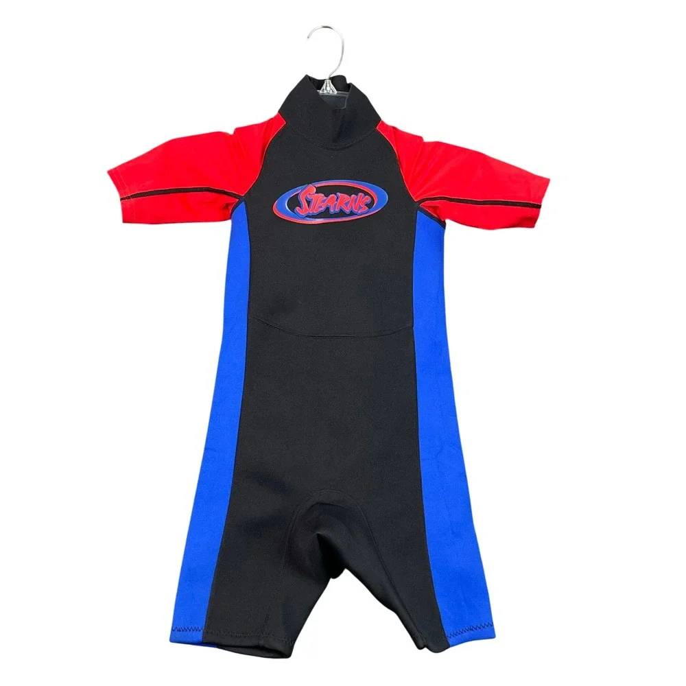 Stearns Wetsuit Kids Small Black Blue Red Shorty Neoprene Surfing Swim Suit